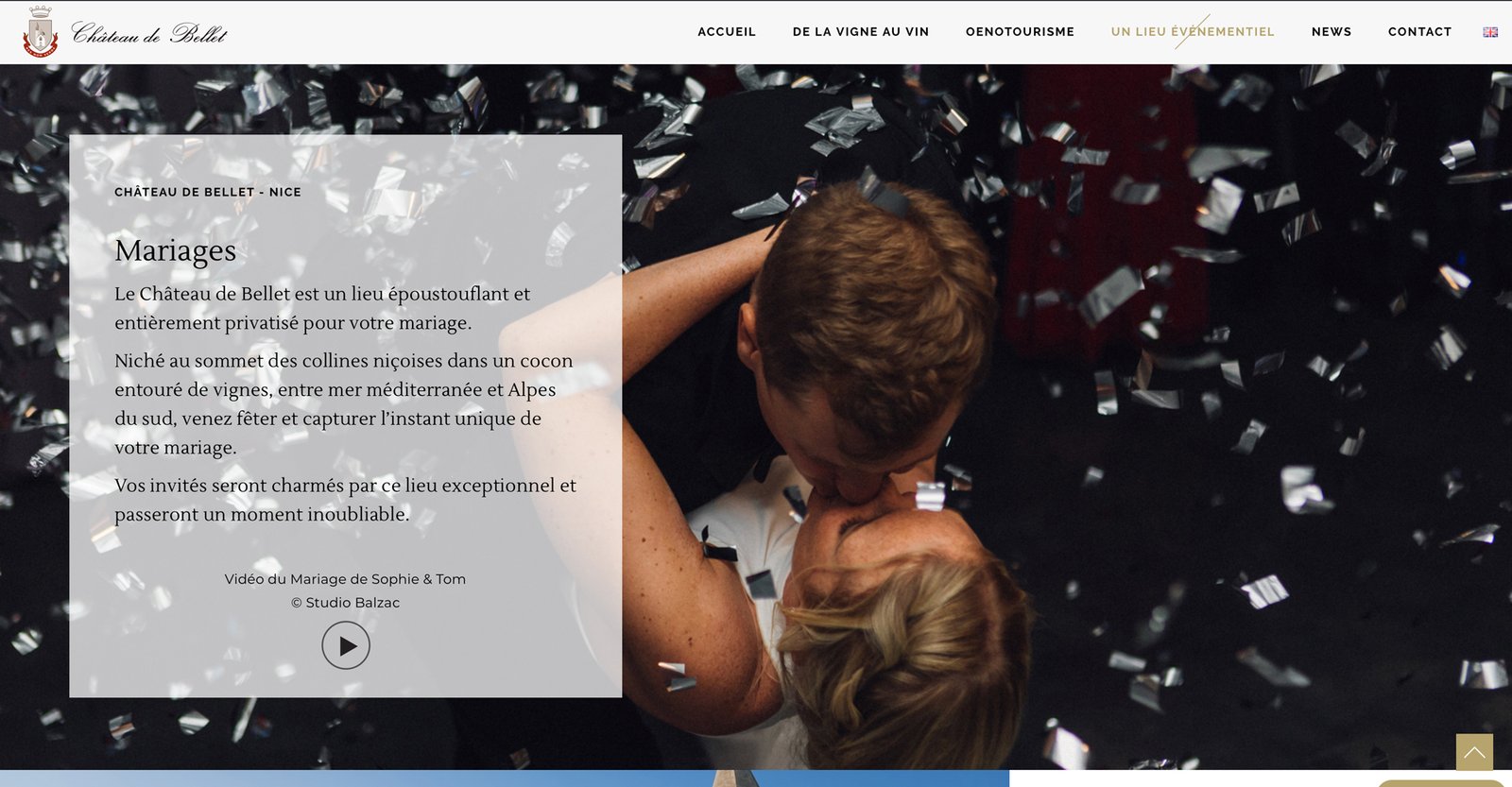 Site internet du Château de Bellet – Mariages