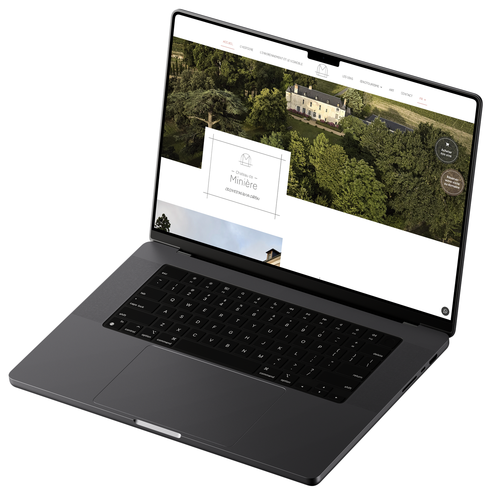 Aperçu du site internet du Château de Minière