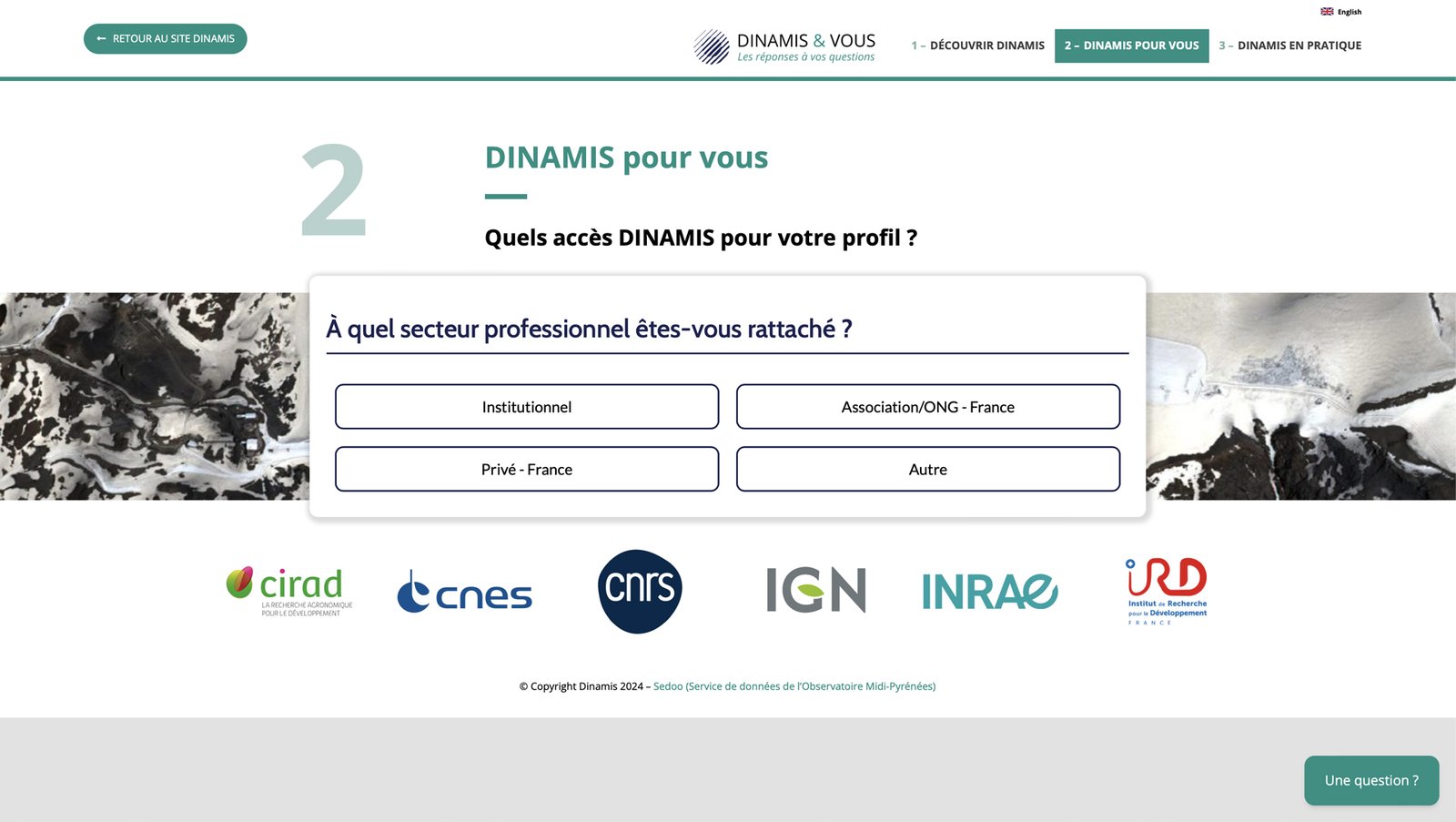 Simulateur de profil – Dinamis Simulateur interactif permettant de déterminer le profil utilisateur sur le site Dinamis