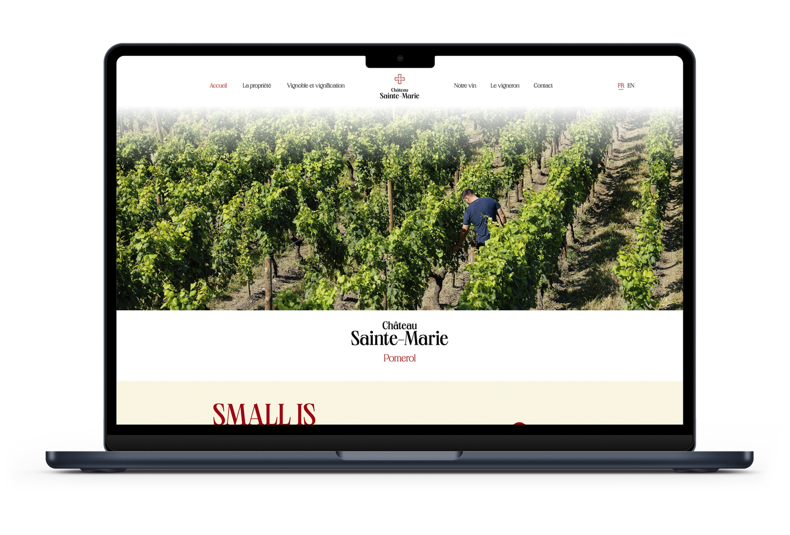 Page d'accueil du Château Sainte-Marie à Pomerol